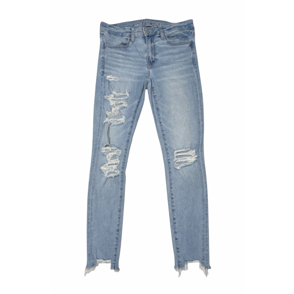 American Eagle Next Level Stretch Jegging Pants Light Distress Jeans Size 6